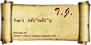 Tari Jónás névjegykártya